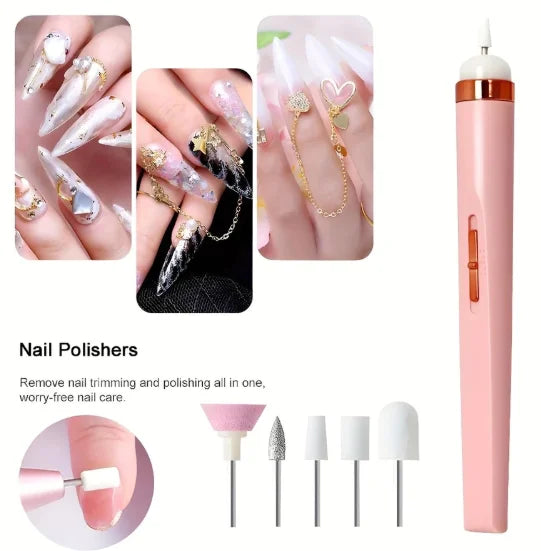 5 in 1 Portable Rechargeable Wireless Electric Nail Sander Manicure Cuticle Remover Pedicure-Neverdie Store