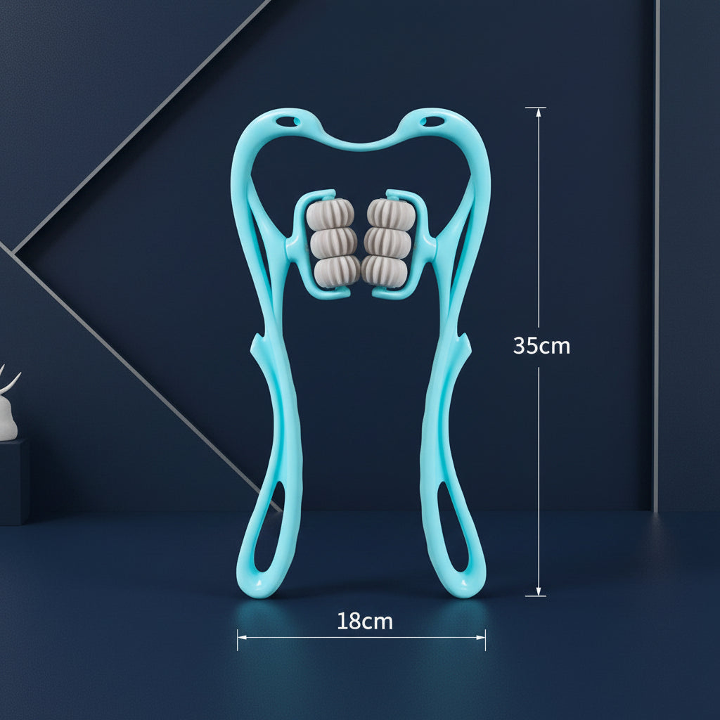 Medidas y longitud del masajeador cervical de cuello con rodillos 360