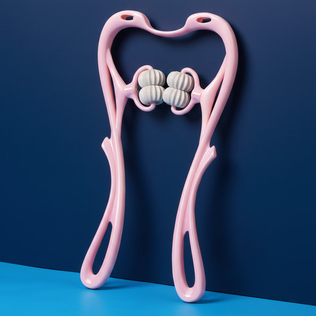 Masajeador cervical ergonómico para hombros en color rosa