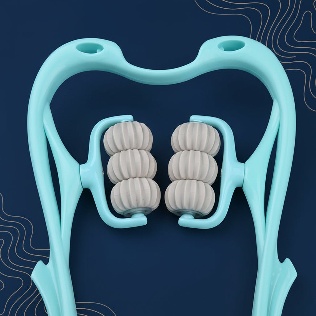 Textura suave y material resistente del masajeador de cuello