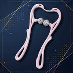 Masajeador cervical de cuello rosa con rodillos esféricos texturizados grises