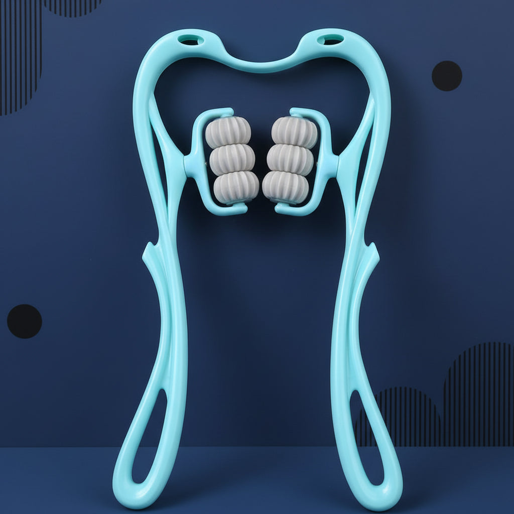 Detalle de rodillos giratorios 360 grados para masaje de tejido profundo